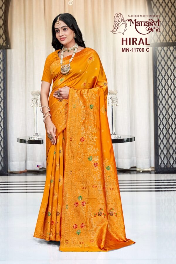 MN- Hiral Semi Silk Saree - Image 4