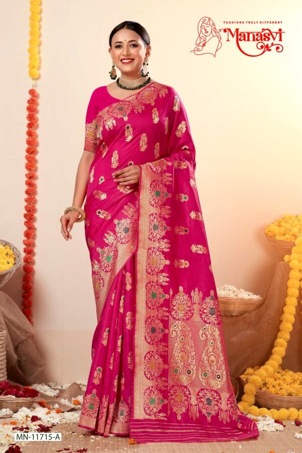 Mn- Sreeleela Semi Silk Saree - Image 2