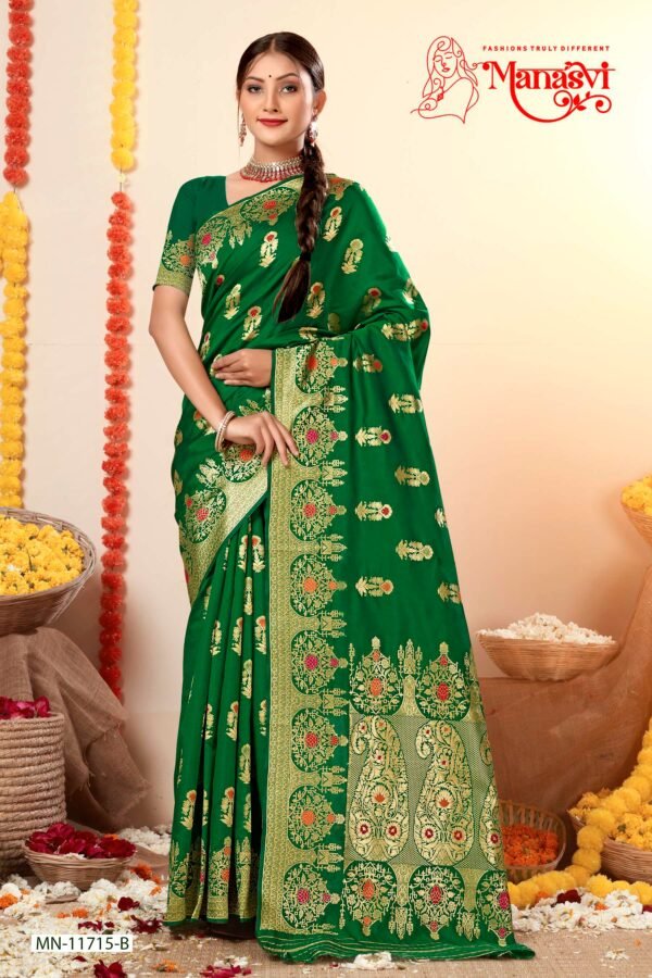 Mn- Sreeleela Semi Silk Saree - Image 3
