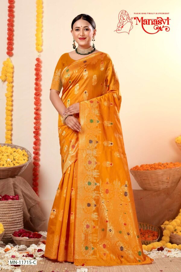 Mn- Sreeleela Semi Silk Saree - Image 4