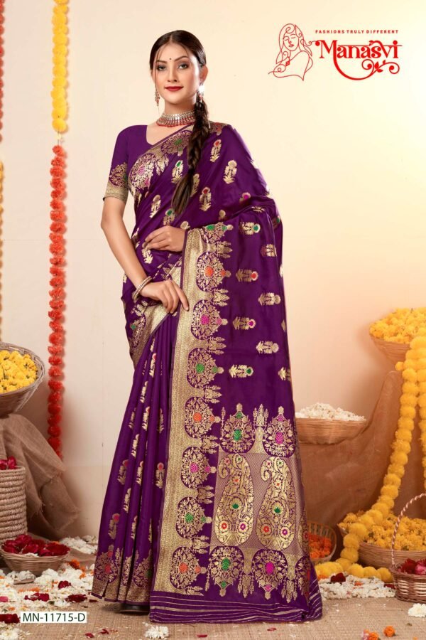 Mn- Sreeleela Semi Silk Saree - Image 5