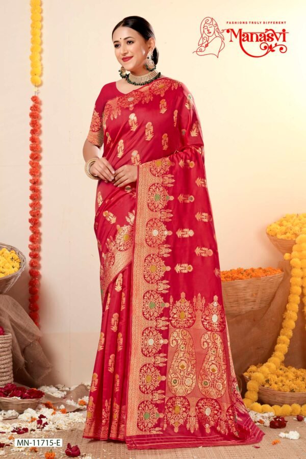 Mn- Sreeleela Semi Silk Saree - Image 6