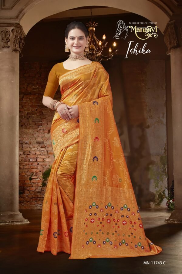 MN-Ishika Semi Silk Saree - Image 4