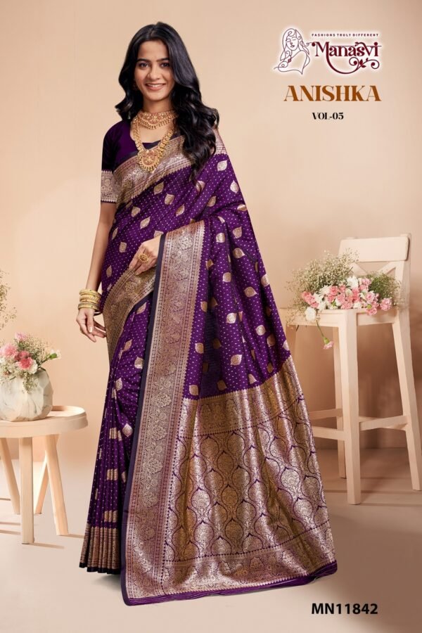 Banarasi Silk Saree Anishka Vol-5 - Image 6