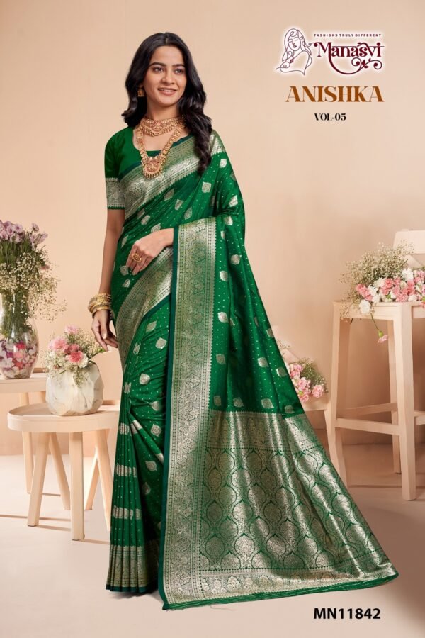 Banarasi Silk Saree Anishka Vol-5 - Image 7