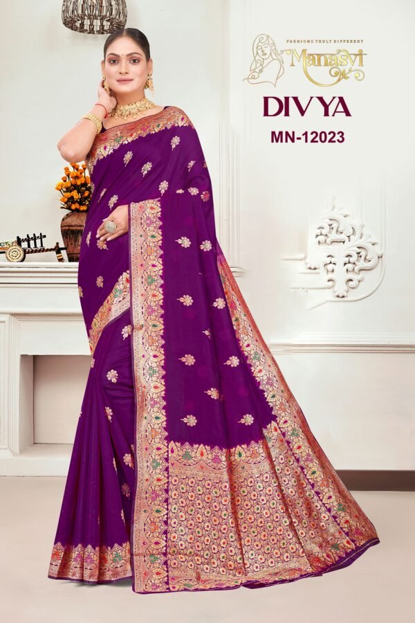 Semi Silk Banarasi Saree - Image 3